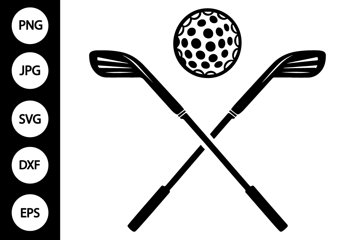Crossed Golf Clubs SVG (3098194)