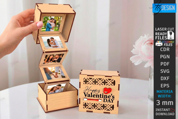 Love Photo Memory Box Laser Cut | Romantic Folding (6508062)