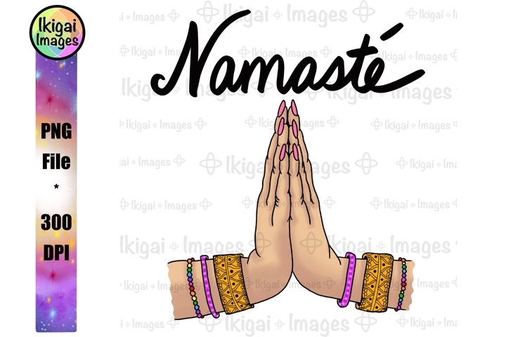 Namaste Praying Hands, Spiritual Clipart, Yoga Studio Art (903664