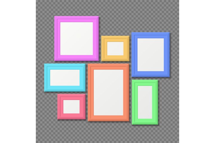 Color rectangle portrait wall frames vector set (851130 ...