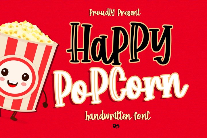 Download Happy Popcorn Handwritten Font Free Font Download SVG Cut Files