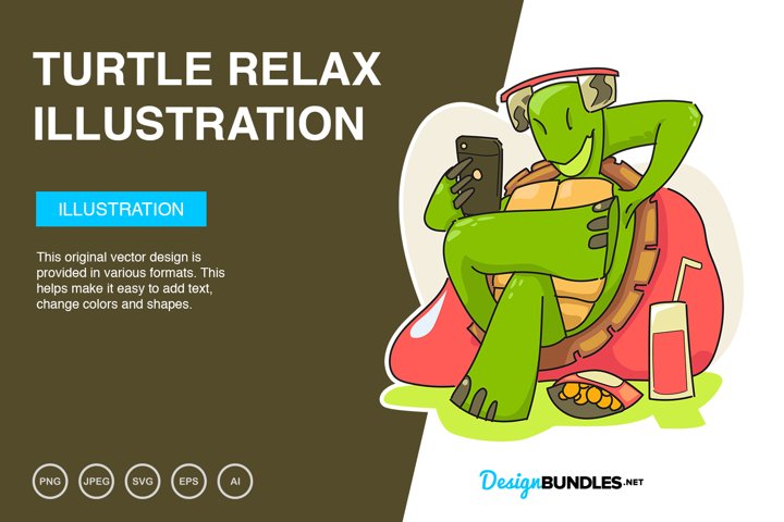 Turtle Relax Vector Illustration