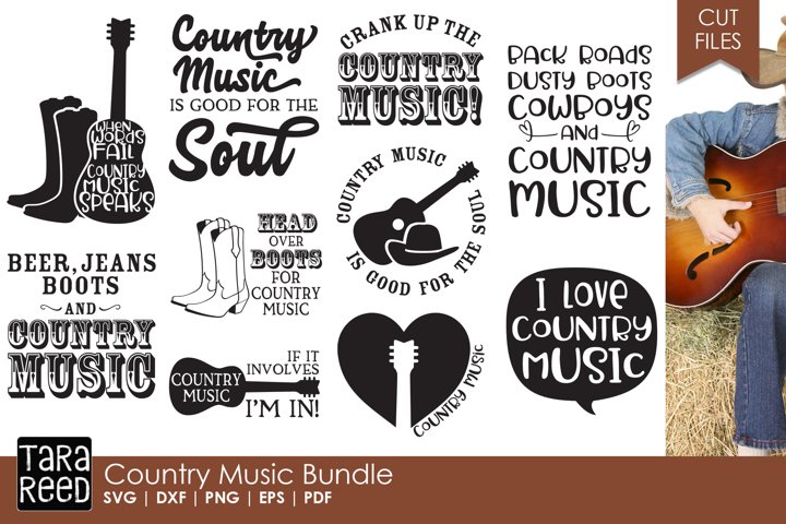 Country Music SVG and Cut Files for Crafters (131949) | Cut Files