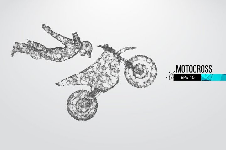 Motoscross Silhouette Bundle SVG File
