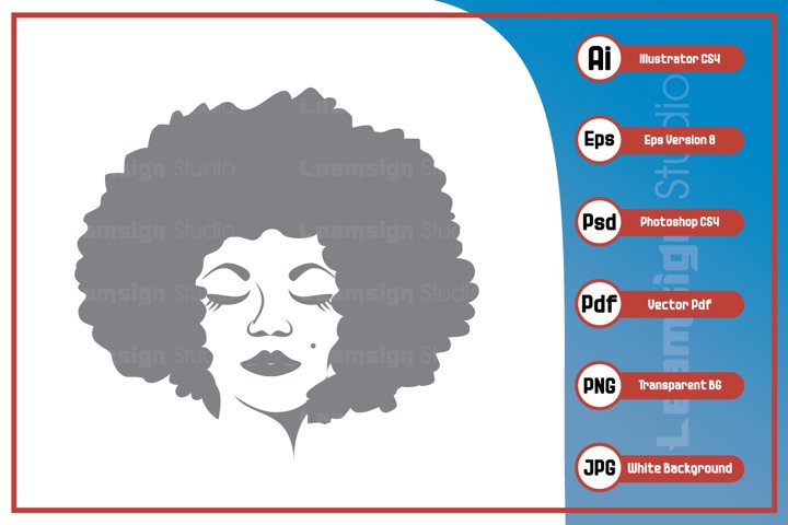 Vector illustration character - Afro woman silhouette (322216