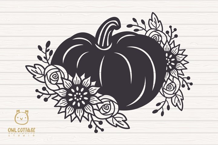 Free SVGs download - Floral Pumpkin svg, Halloween Floral Decor, Fall