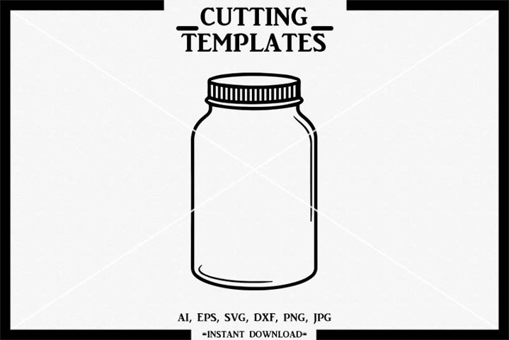 Blank Mason Jar, Mason Jar SVG, Silhouette, Cricut, Cameo (792918 ...