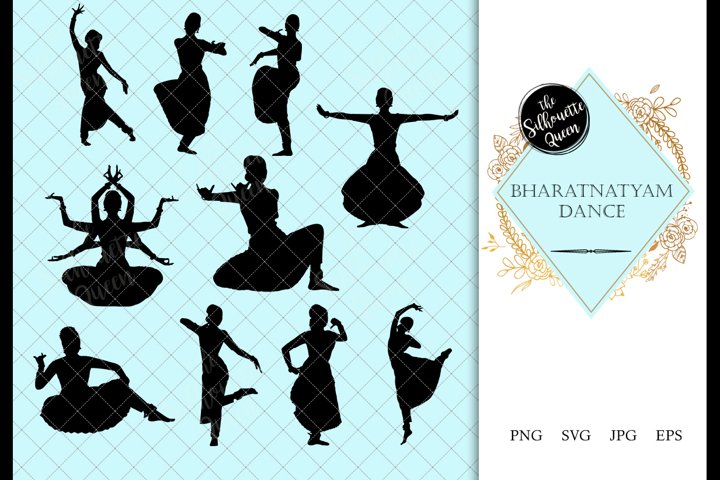 Bharatnatyam dance svg, indian dance cricut files, black dan (142748