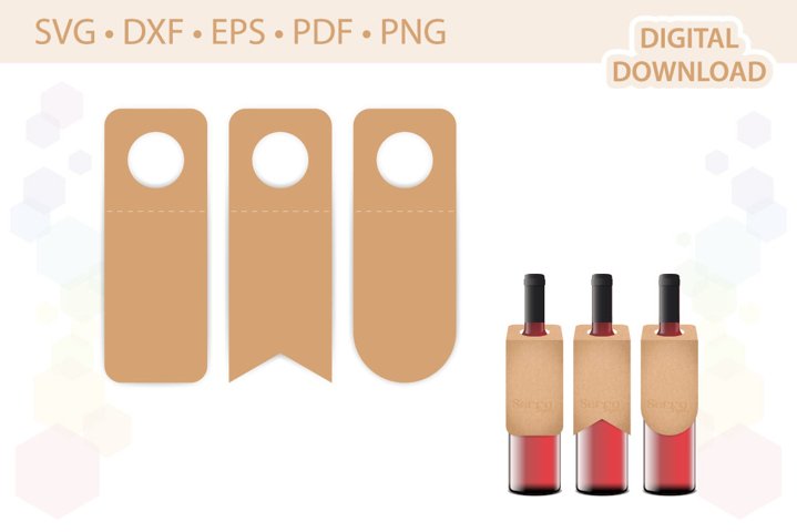 Wine bottle gift tag templates .svg .dxf .eps .pdf .png (1102728) | Cut