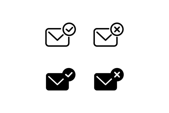 Sending and Not Sending Email Icon (1181186) | Icons | Design Bundles