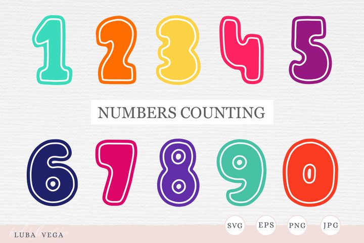 Numbers children SVG | numbers clipart | colorful number (701537 ...