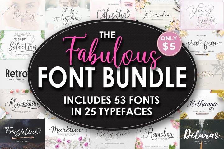 Download Kamelia Script 46096 Calligraphy Font Bundles SVG Cut Files