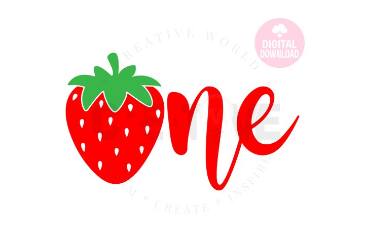 One | Strawberry One svg | My 1st Birthday svg (912077) | Cut Files