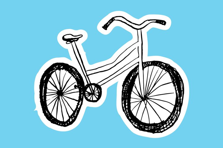 bicycle sticker for print and cut (1030886) | Stickers | Design Bundles