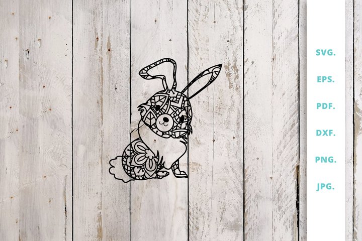 Mandala bunny svg printable  free svg cut file