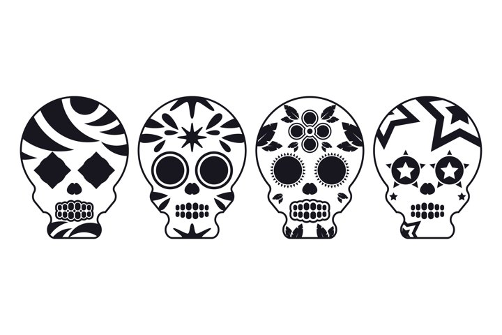 Sugar Skull Silhouettes Sugar Skull Silhouettes