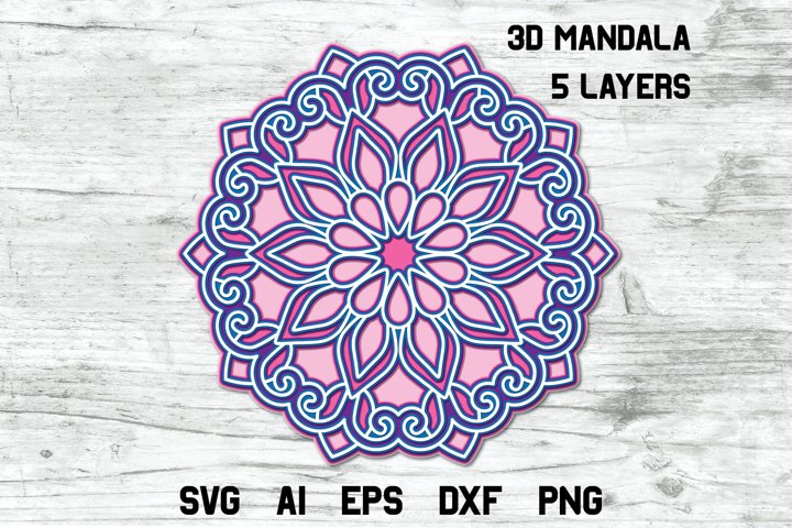 Download 3d Floral Mandala Multi Layer Svg Cut File 559143 Cut Files Design Bundles