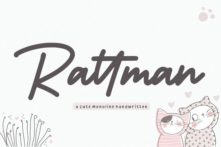 Rattman Cute Monoline Handwritten Font
