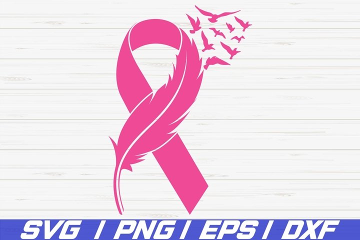 Feather Pink Ribbon SVG / Cut File / Commercial use / Cricut (366838