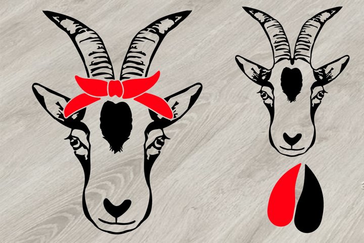 Goat Head whit Bandana svg, feet goats Farm Milk 794S (86336) | SVGs