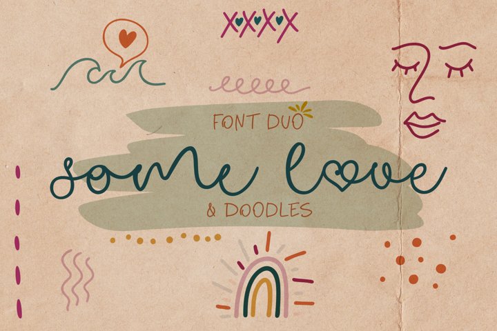 Some Love Font Duo & Doodles