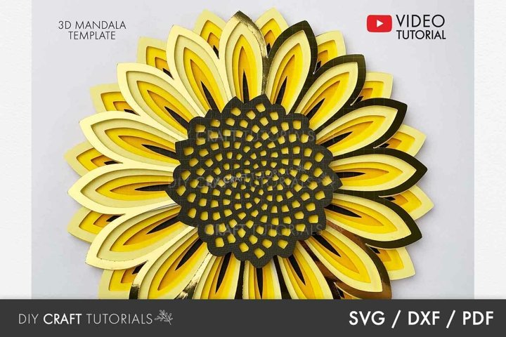 Sunflower Mandala SVG, Layered Mandala SVG, Sunflower SVG (1176435