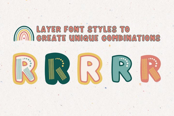 Шрифт - Радуга 5 Rainboho | A Layered Abstract Font Family - Free Font Of The Week Design3