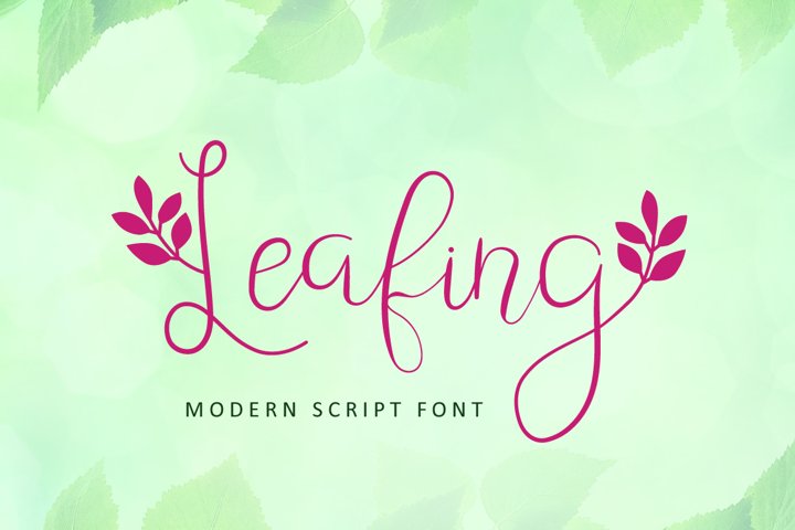 Leafing - Modern Script Font with 3 alternates