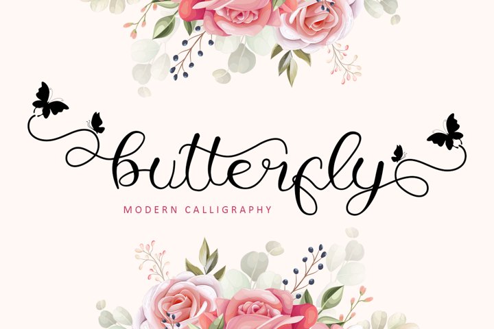Butterfly - Modern Calligraphy