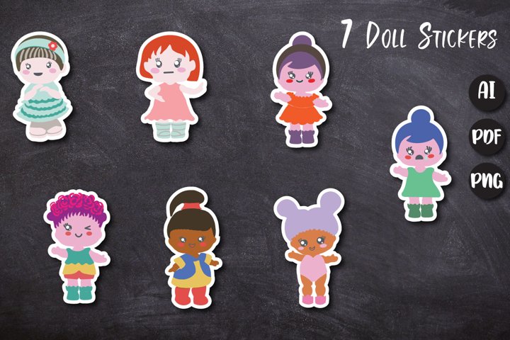 Doll clipart, Doll Stickers (881304) | Illustrations | Design Bundles