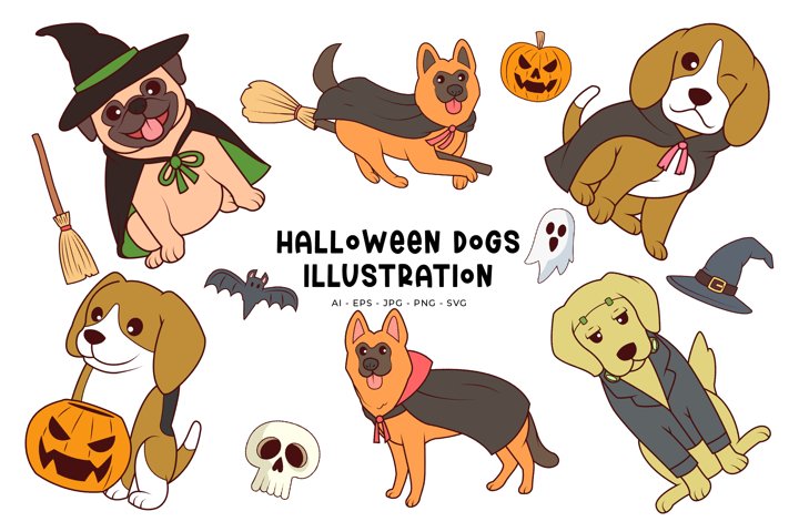 Halloween Dogs Illustration