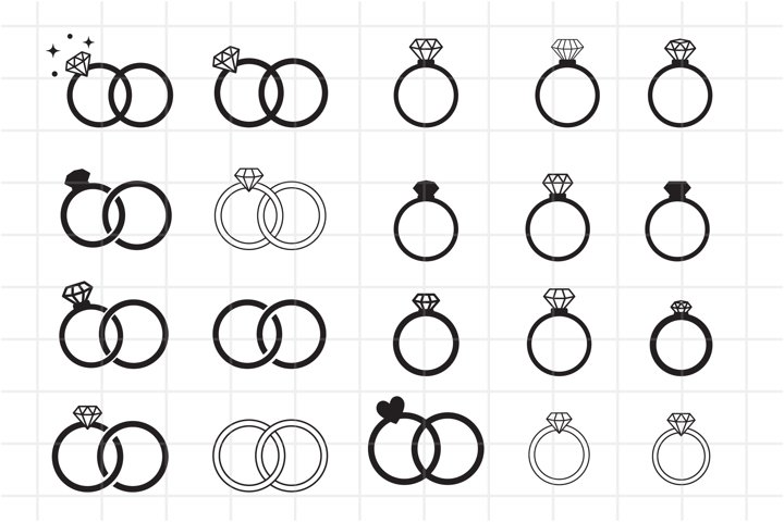 Engagement Ring SVG, Wedding Ring with Diamond Cut File (771410) | Cut Engagement Ring SVG, Wedding Ring with Diamond Cut File (771410) | Cut