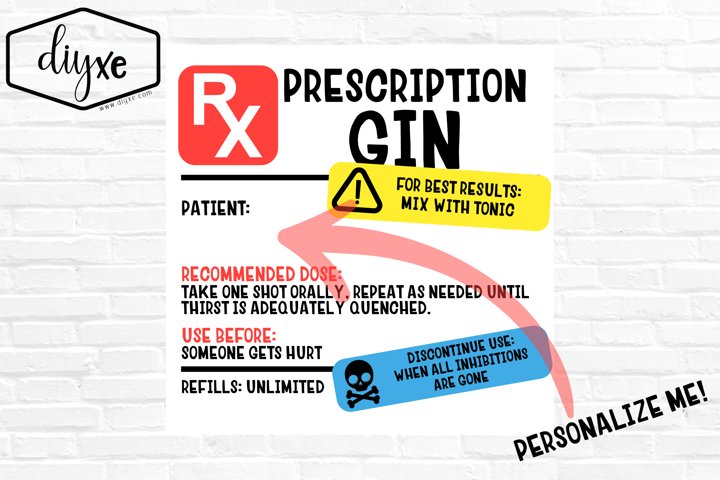Download Prescription Gin Label - Sublimation Graphic (956964 ...