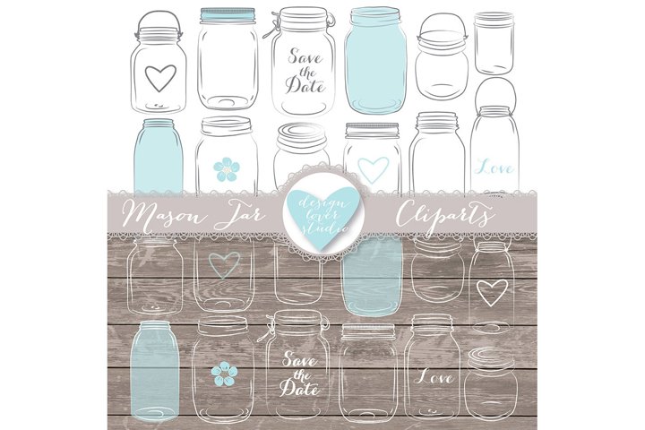VECTOR Mason Jar clip arts (2774) | Illustrations | Design Bundles