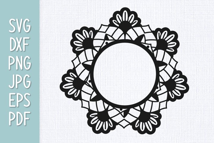 Mandala Monogram Frame SVG