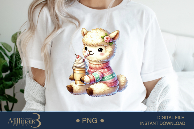 Coffee Lovers Animals PNG | Cute Animal PNG with Coffee example image 1
