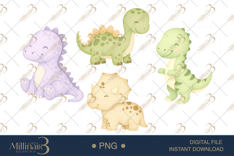 Watercolor Dinosaur Clipart Image 12