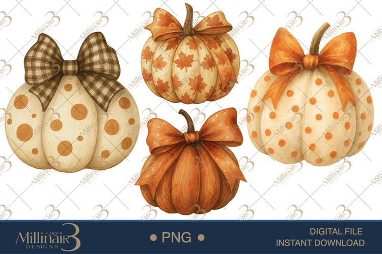 Fall Pumpkins Clipart | Cozy Autumn Graphics