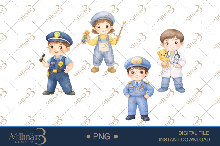 Watercolor Children’s Jobs Clipart