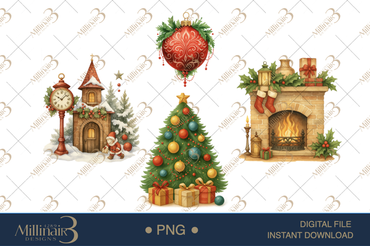 Vintage Christmas Tree Clipart
