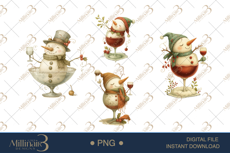 Quirky Snowman Festive Christmas Clipart