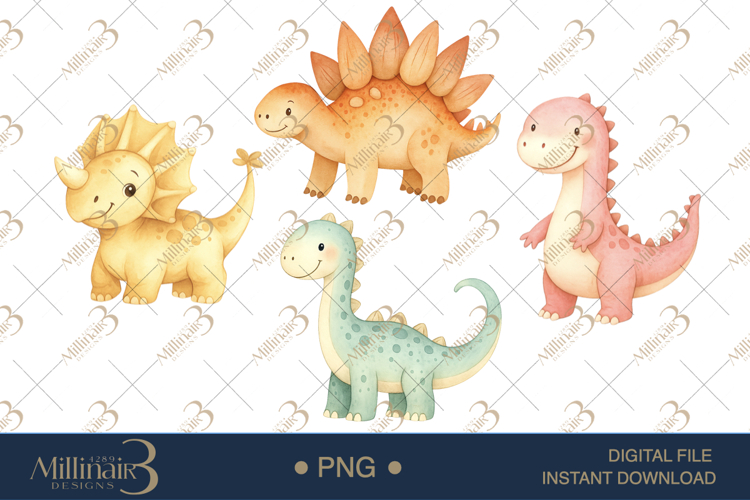 Watercolor Dinosaur Clipart Image 10