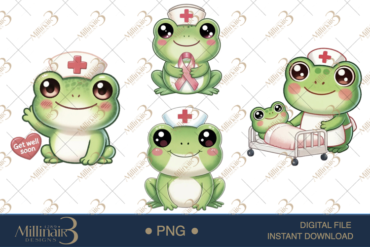 Cute Nurse Frog Clipart PNG |Frog Medical Cliparts