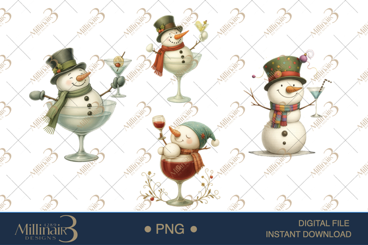 Quirky Snowman Festive Christmas Clipart