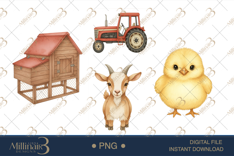 Cute Farm Animals Clipart
