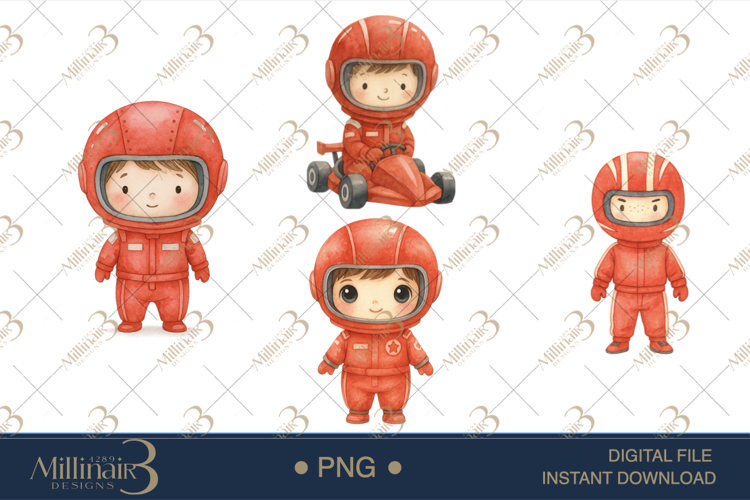 Cute Little Red Racer Clipart