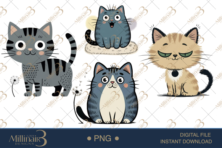 Cartoon Cat PNG Clipart |Cute Cats in Fun Cat PNG