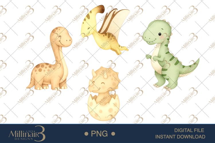 Watercolor Dinosaur Clipart Image 7