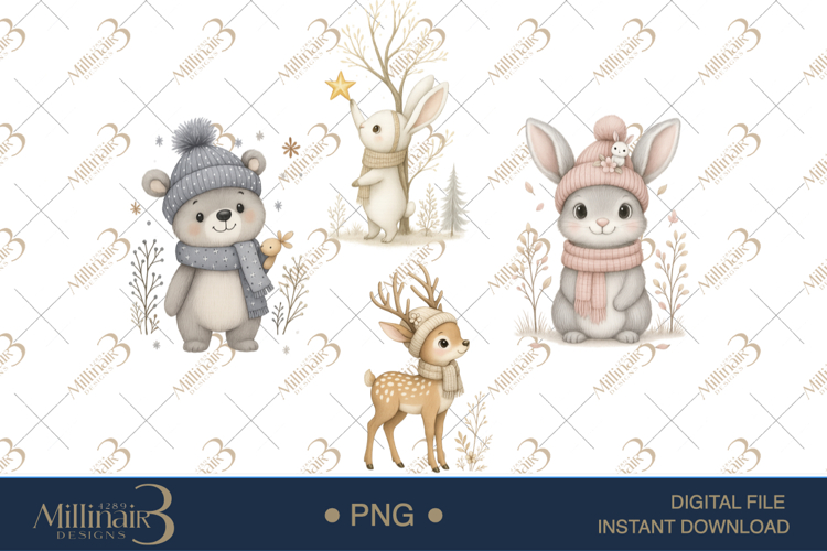 Winter Forest Animals Clipart