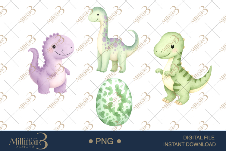 Watercolor Dinosaur Clipart Image 5